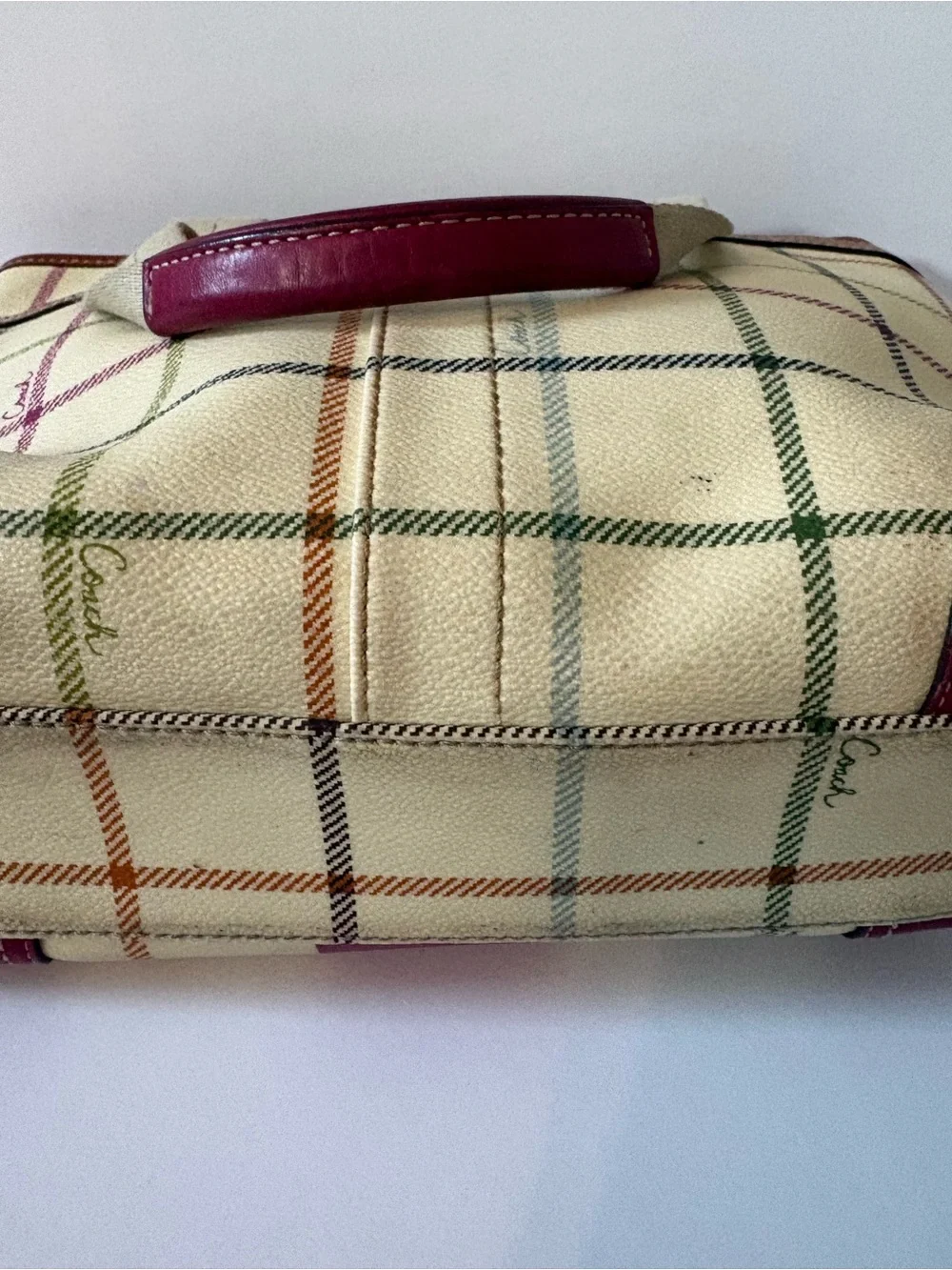 Coach Heritage Stripe Tattersall Tote